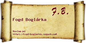 Fogd Boglárka névjegykártya
